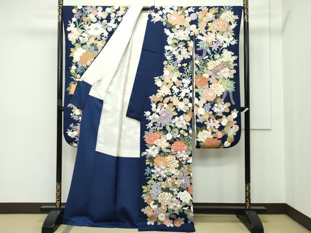 平和屋本店■極上　振袖　駒刺繍　草花文　金彩　逸品　CZAA2485s5