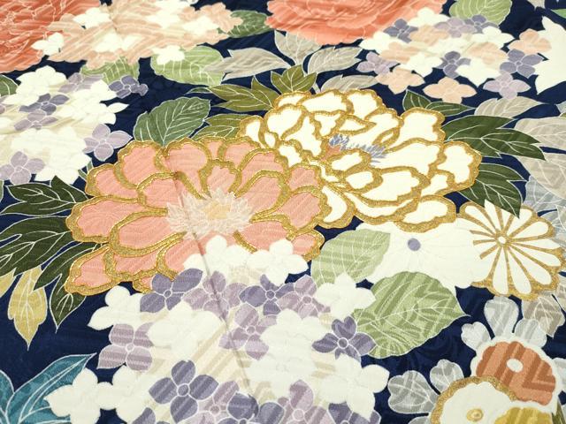 平和屋本店■極上　振袖　駒刺繍　草花文　金彩　逸品　CZAA2485s5