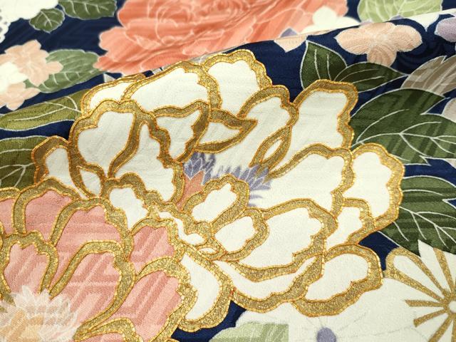 平和屋本店■極上　振袖　駒刺繍　草花文　金彩　逸品　CZAA2485s5