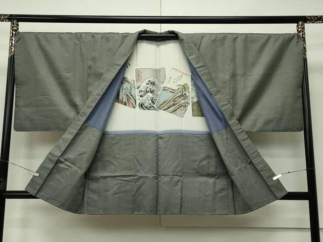 平和屋本店●極上　男性　紬　アンサンブル　100亀甲　逸品　CZAA2499s5