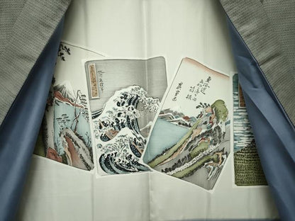 平和屋本店●極上　男性　紬　アンサンブル　100亀甲　逸品　CZAA2499s5