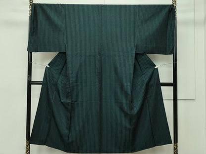 平和屋本店▽極上 男性 お召 キングサイズ 単衣 間道 銀糸 逸品 CZAA2501s5