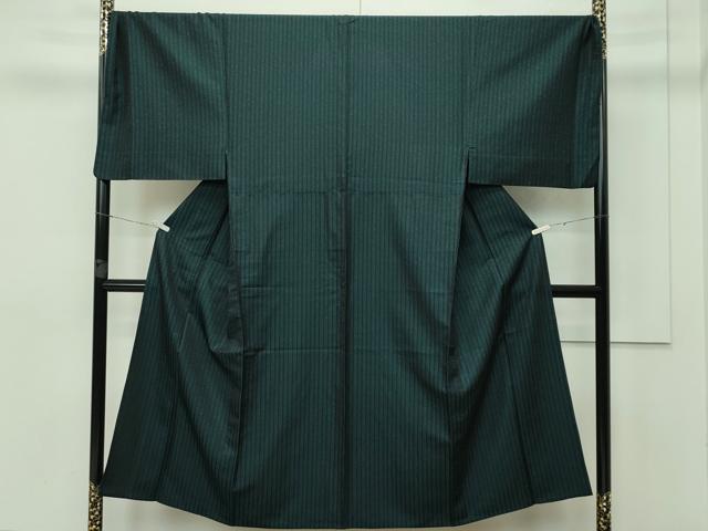 平和屋本店▽極上 男性 お召 キングサイズ 単衣 間道 銀糸 逸品 CZAA2501s5