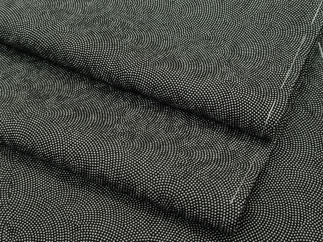 平和屋本店●極上 江戸小紋 極小鮫小紋柄 黒地 逸品 未使用 CZAA2507s5