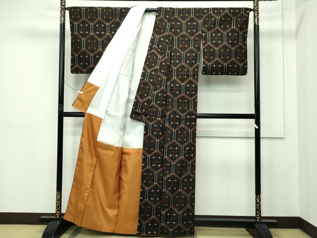 平和屋本店■極上　国指定重要無形文化財　本場久米島紬　手織　草木染　証紙付き　逸品　CZAA2508s5