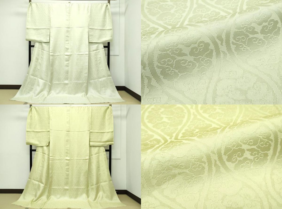 平和屋本店■希少　十二単　唐衣・表着・打衣・五衣　唐織　蝶丸文　逸品　CZAA2521s5