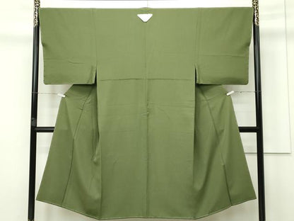 平和屋本店■極上　男性　色紋付　黄海松茶色　逸品　未使用　CZAA2536s5