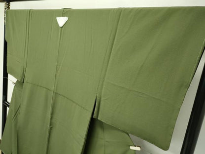 平和屋本店■極上　男性　色紋付　黄海松茶色　逸品　未使用　CZAA2536s5