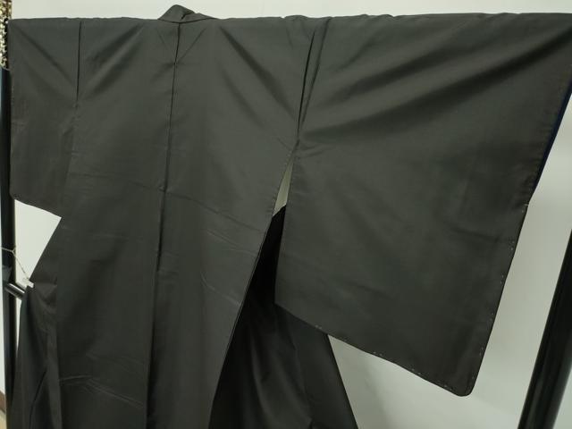 平和屋本店●極上 本場縞大島紬 色無地 黒地 川野織物 証紙付き 逸品 未使用 CZAA2546s5