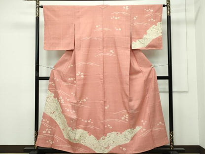 平和屋本店■極上　訪問着　辻が花　紬地　絞り　東雲色地　やまと誂製　逸品　未使用　CZAA2549s5