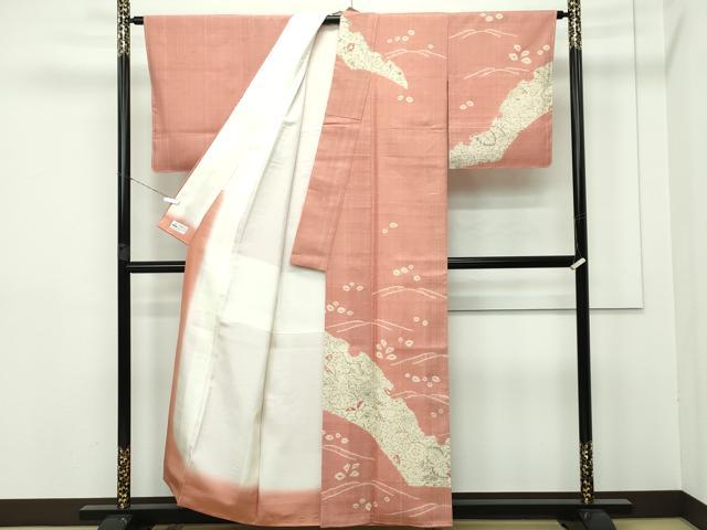 平和屋本店■極上　訪問着　辻が花　紬地　絞り　東雲色地　やまと誂製　逸品　未使用　CZAA2549s5