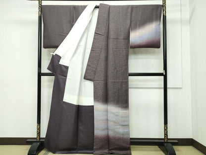 平和屋本店■最高級　二代目　久保田一竹　幻の辻が花　訪問着　草花文　暈し染め　金通し地　逸品　CZAA2564s5