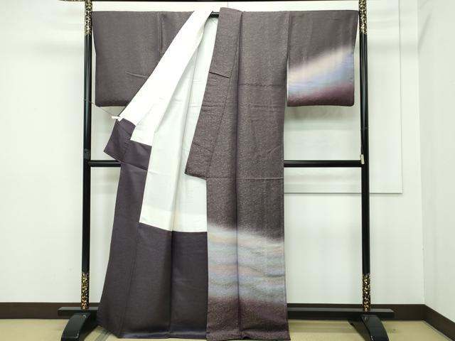 平和屋本店■最高級　二代目　久保田一竹　幻の辻が花　訪問着　草花文　暈し染め　金通し地　逸品　CZAA2564s5