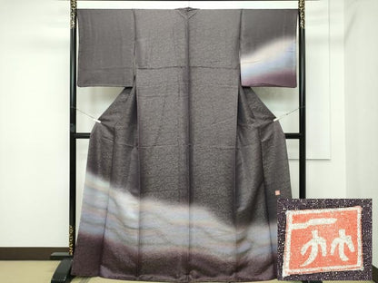 平和屋本店■最高級　二代目　久保田一竹　幻の辻が花　訪問着　草花文　暈し染め　金通し地　逸品　CZAA2564s5