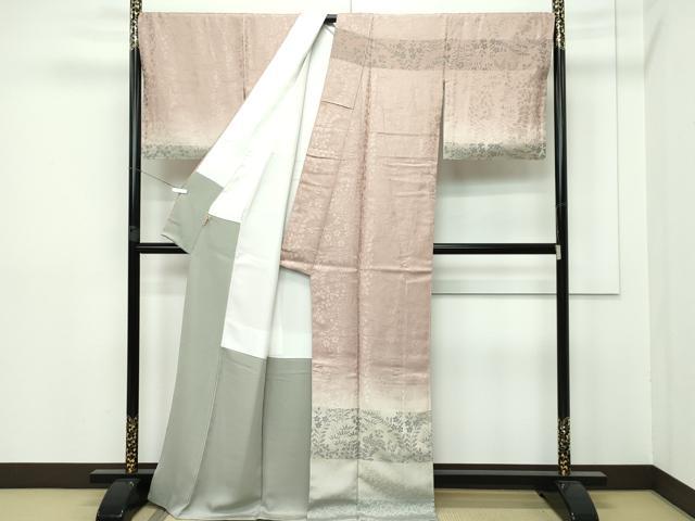 平和屋本店■極上　創業200年・7代目永治屋清左衛門　訪問着　お召地　草花文　ますいわ屋扱い　逸品　未使用　CZAA2573s5