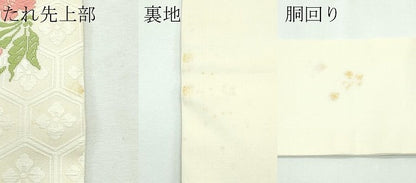 平和屋本店■極上　俵屋　人間国宝　喜多川平朗  有職織物　九寸名古屋帯　唐織　桜花丸文錦　共箱付き　逸品　未使用　CZAA2615s5