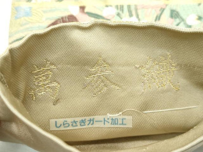 平和屋本店■極上　「美しいキモノ」お馴染みのメーカー　となみ織物　萬参織　六通柄袋帯　唐織　花鳥文　金糸　逸品　CZAA2618s5