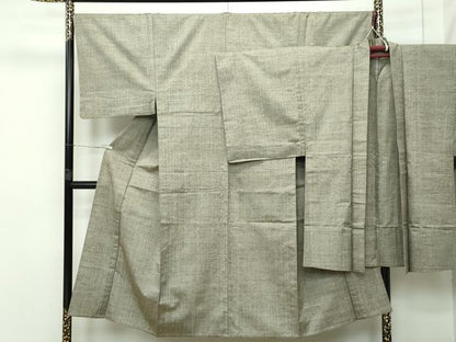 平和屋本店▽極上 男性 紬 単衣 アンサンブル 霞文 逸品 CZAA2636s5