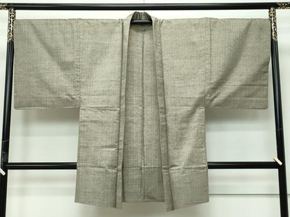 平和屋本店▽極上 男性 紬 単衣 アンサンブル 霞文 逸品 CZAA2636s5