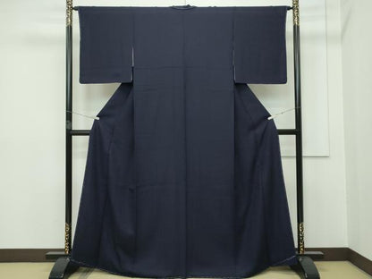 平和屋本店●極上 藍造国選定無形文化財 藍染師 中西桂秀 色無地 黒紅色 花唐草地紋 藍 認定証・反端付き 逸品 未使用 CZAA2646s5