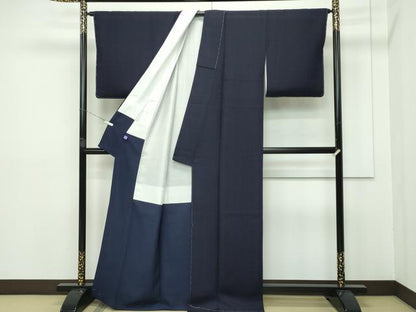平和屋本店●極上 藍造国選定無形文化財 藍染師 中西桂秀 色無地 黒紅色 花唐草地紋 藍 認定証・反端付き 逸品 未使用 CZAA2646s5