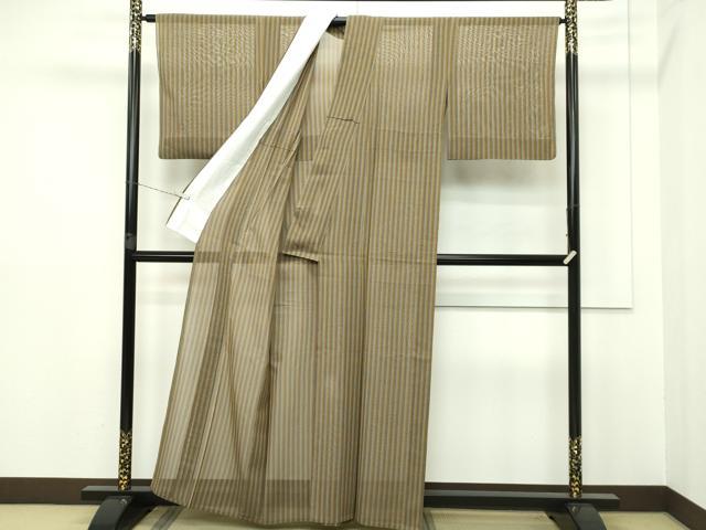 平和屋本店＊希少 夏物 本場黄八丈 夏黄八 紗紬 縞 逸品 CZAA2653s5