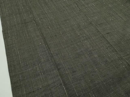平和屋本店■極上　本場塩沢紬　本まわた絣　縞　涅色地　南雲織物工場謹製　証紙付き　逸品　CZAA2661s5