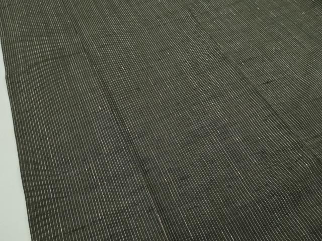 平和屋本店■極上　本場塩沢紬　本まわた絣　縞　涅色地　南雲織物工場謹製　証紙付き　逸品　CZAA2661s5