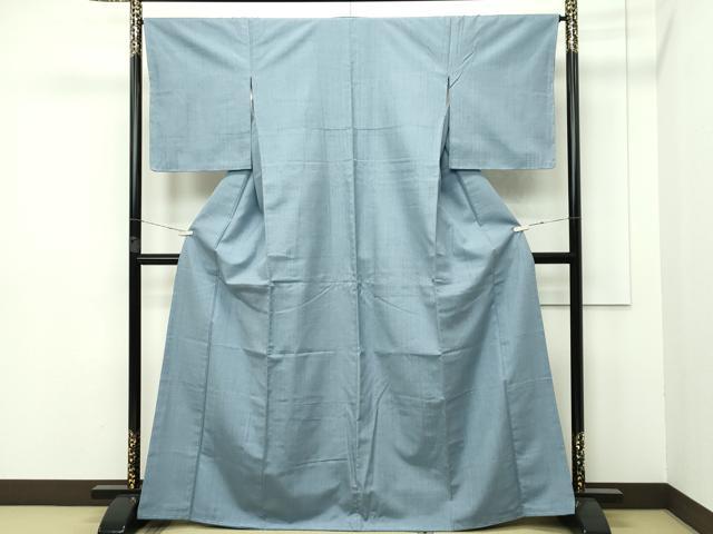 平和屋本店■極上　紬　色無地　藍鼠色　逸品　未使用　CZAA2705s5