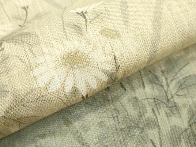 平和屋本店■極上　夏物　訪問着　生紬　手描き　菊　逸品　CZAA2708s5