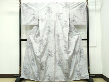 平和屋本店●極上 都喜ヱ門 本場大島紬 白大島 7マルキ 総絣 草花文 藤絹織物謹製 逸品 CZAA2714s5