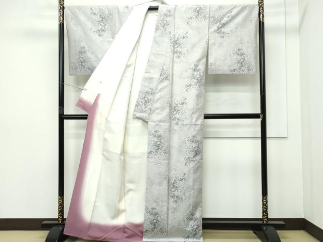 平和屋本店●極上 都喜ヱ門 本場大島紬 白大島 7マルキ 総絣 草花文 藤絹織物謹製 逸品 CZAA2714s5