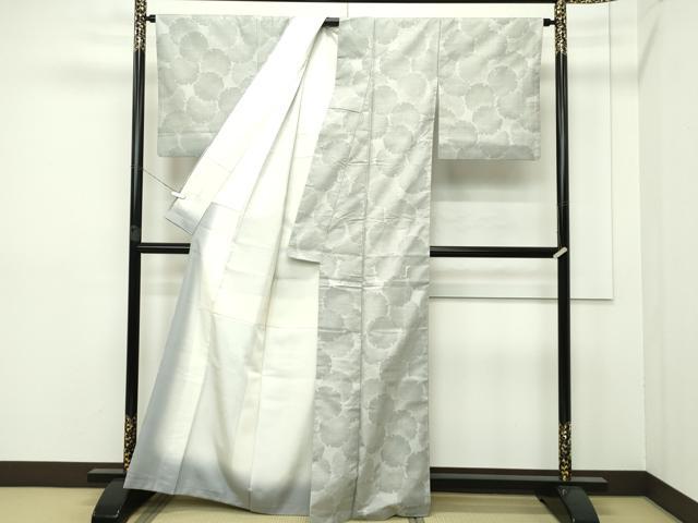 平和屋着物●極上　本場大島紬　白大島　9マルキ　雪輪重ね文様　逸品　CZAA5402s6