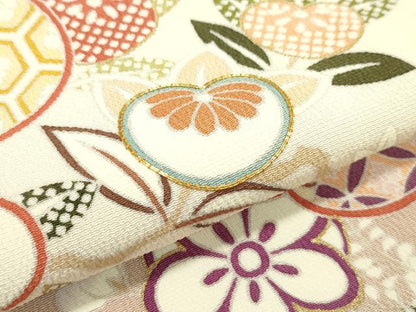 平和屋本店●極上　吉澤友禅　訪問着　駒刺繍　草花文　暈し染め　金彩　逸品　CZAA5409s6