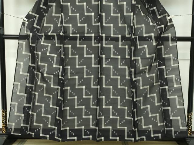 平和屋本店■極上　夏物　本場琉球絣　夏琉球　黒地　逸品　CZAA2738s5