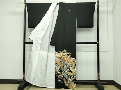 平和屋本店■極上　創業460年・千總　黒留袖　駒刺繍　エ霞吉祥花文　金彩　阪急百貨店扱い　逸品　CZAA2741s5