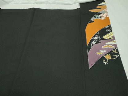 平和屋本店■極上　創業460年・千總　黒留袖　駒刺繍　エ霞吉祥花文　金彩　阪急百貨店扱い　逸品　CZAA2741s5
