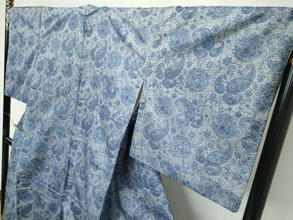 平和屋着物●極上　本場染大島紬　ペイズリー更紗　逸品　CZAA5717s6