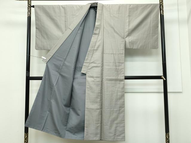 平和屋本店●極上 男性 西陣 鳥居良 茶喜 お召 吉野間道 証紙付き 逸品 CZAA2748s5