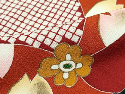 平和屋本店■極上　世界的人形師　辻村寿三郎　ジュサブロー　振袖　舞花文　黒地　金彩　逸品　CZAA2753s5