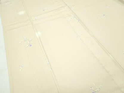 平和屋本店■極上　小紋　単衣　蛍暈し　花唐草文　砥粉色地　逸品　CZAA2755s5