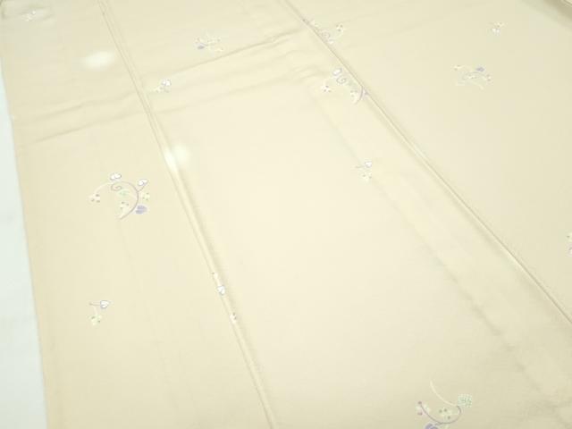 平和屋本店■極上　小紋　単衣　蛍暈し　花唐草文　砥粉色地　逸品　CZAA2755s5