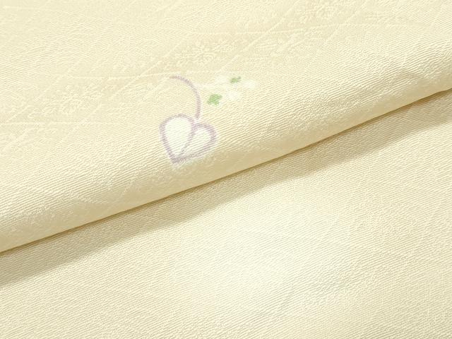 平和屋本店■極上　小紋　単衣　蛍暈し　花唐草文　砥粉色地　逸品　CZAA2755s5