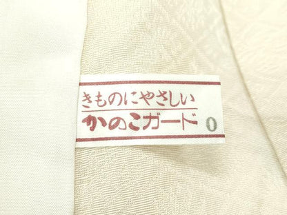 平和屋本店■極上　小紋　単衣　蛍暈し　花唐草文　砥粉色地　逸品　CZAA2755s5
