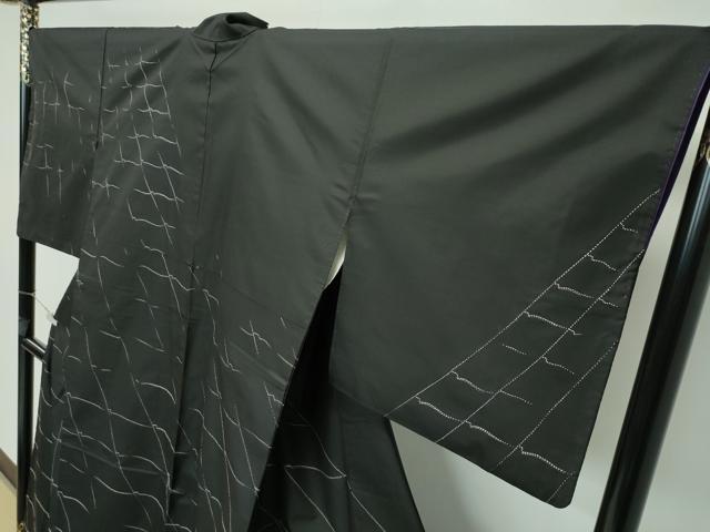 平和屋着物●極上　訪問着　本場大島紬地　刺し子　瓦文　逸品　CZAA5558s6