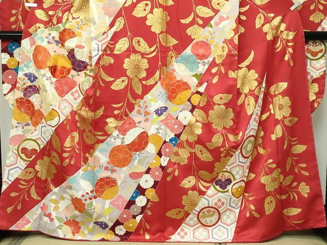 平和屋本店●極上　創業460年・千總　振袖　駒刺繍　草花文　金彩　逸品　未使用　CZAA5556s6 平和屋本店□極上 創業460年・千總 振袖 駒刺繍 誰が袖橘花文 東雲色地