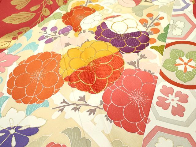 平和屋本店●極上　創業460年・千總　振袖　駒刺繍　草花文　金彩　逸品　未使用　CZAA5556s6