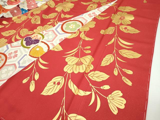 平和屋本店●極上　創業460年・千總　振袖　駒刺繍　草花文　金彩　逸品　未使用　CZAA5556s6