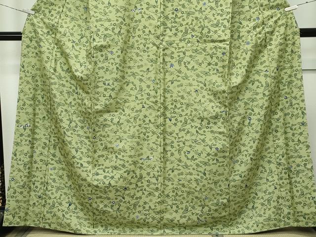 平和屋本店●極上 石川県指定無形文化財 牛首紬 白山工房 手織り 紅型 草花文 逸品 CZAA2765s5