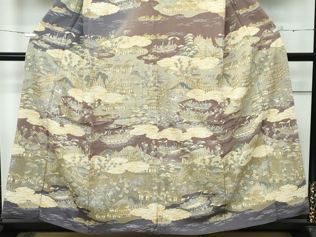 平和屋本店■極上　訪問着　総刺繍　中国三大刺繍　スワトウ刺繍　人物風景文　金糸　鬼しぼ縮緬　逸品　未使用　CZAA2777s5